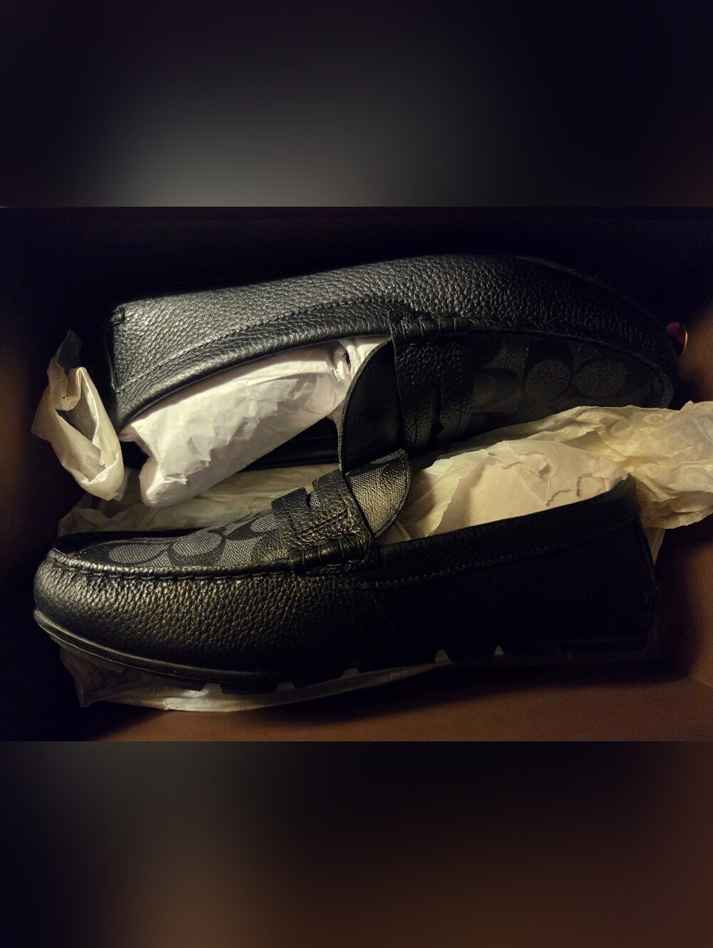 Coach Mott Loafers Sig Mens Size 10 D Shoes Designer Black Color Slip-On
